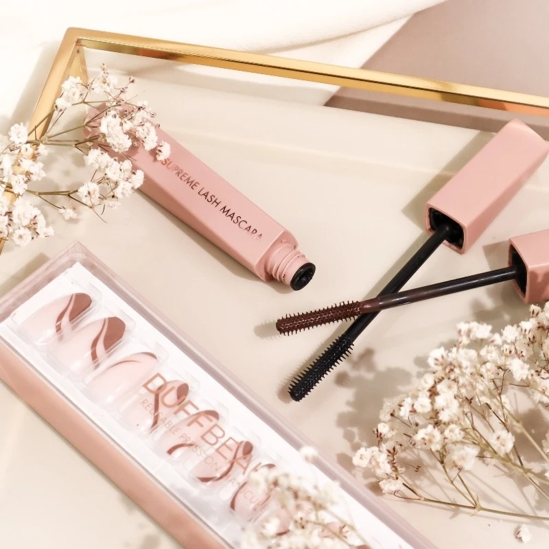 DUFFBEAUTY Reusable Press-On Manicure Nails - Cappuccino Swirl 8 DUFFBEAUTY Reusable Press-On Manicure Nails - Cappuccino Swirl - Billede 8