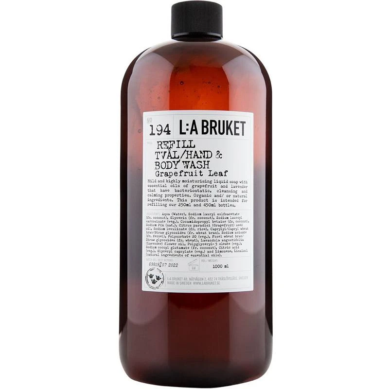 L:A Bruket 194 Hand & Body Wash Refill 1000 Ml - Grapefruit Leaf 1 L:A Bruket 194 Hand & Body Wash Refill 1000 Ml - Grapefruit Leaf