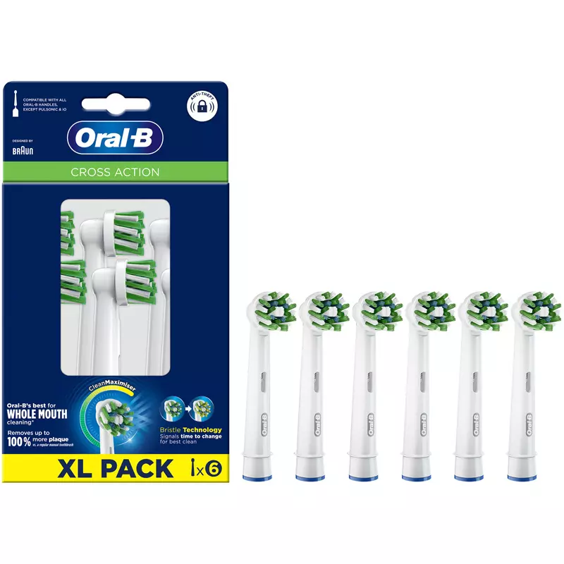 Oral B Oral-B Cross Action Brush Heads 6 Pieces 2 Oral B Oral-B Cross Action Brush Heads 6 Pieces - Billede 2