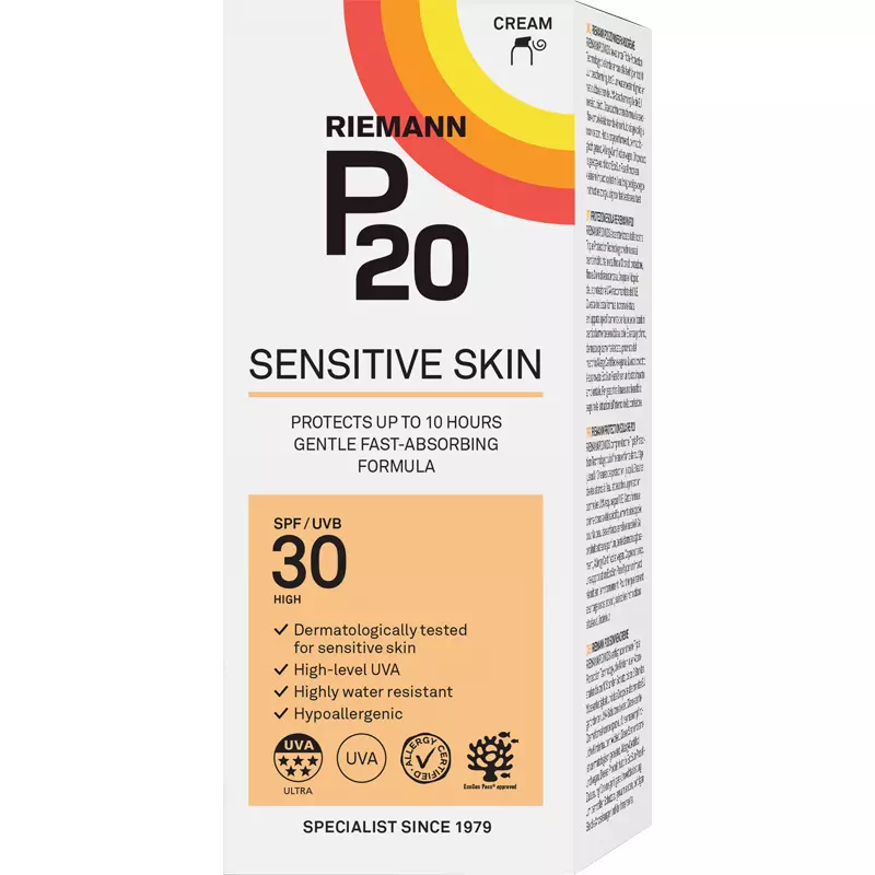 P20 Riemann Sensitive Skin Sun Protection Cream SPF 30 - 200 Ml 3 P20 Riemann Sensitive Skin Sun Protection Cream SPF 30 - 200 Ml - Billede 3