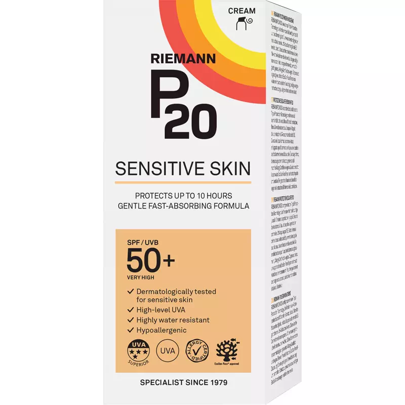P20 Riemann Sensitive Skin Sun Protection Cream SPF 50+ - 200 Ml 3 P20 Riemann Sensitive Skin Sun Protection Cream SPF 50+ - 200 Ml - Billede 3