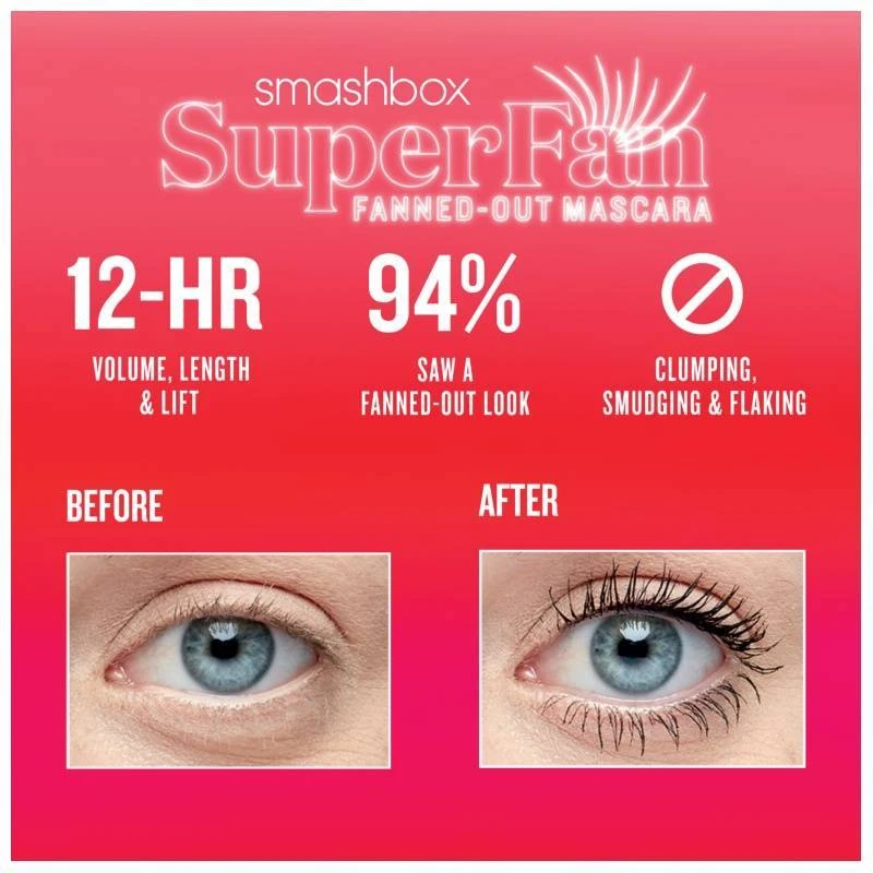 Smashbox Super Fan Fanned-Out Mascara 10 Ml - Black 6 Smashbox Super Fan Fanned-Out Mascara 10 Ml - Black - Billede 6