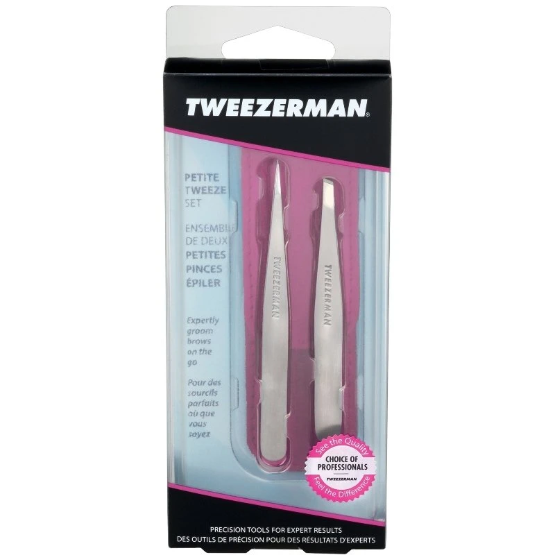 Tweezerman Petite Tweeze Set - Pink 2 Tweezerman Petite Tweeze Set - Pink - Billede 2
