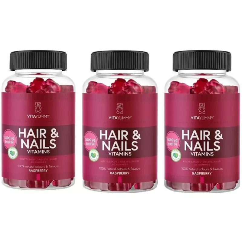 VitaYummy Hair & Nails Vitaminer 3 X 60 Pieces 1 VitaYummy Hair & Nails Vitaminer 3 X 60 Pieces